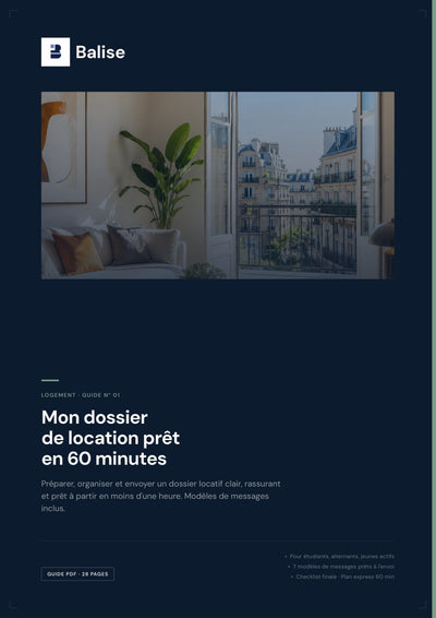 Couverture du guide PDF Balise — Mon dossier de location prêt en 60 minutes