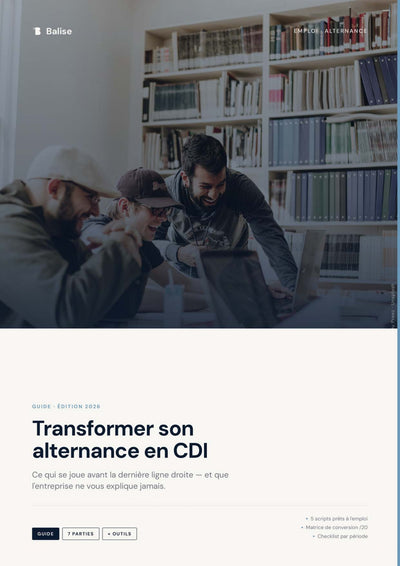 Couverture du guide PDF Balise — Transformer son alternance en CDI